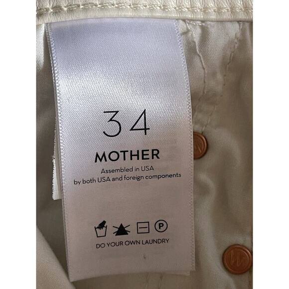 Mother Super Swooner Faux Leather Cream Ivory Skinny Pants Size‎ 34 NWT - Picture 8 of 15